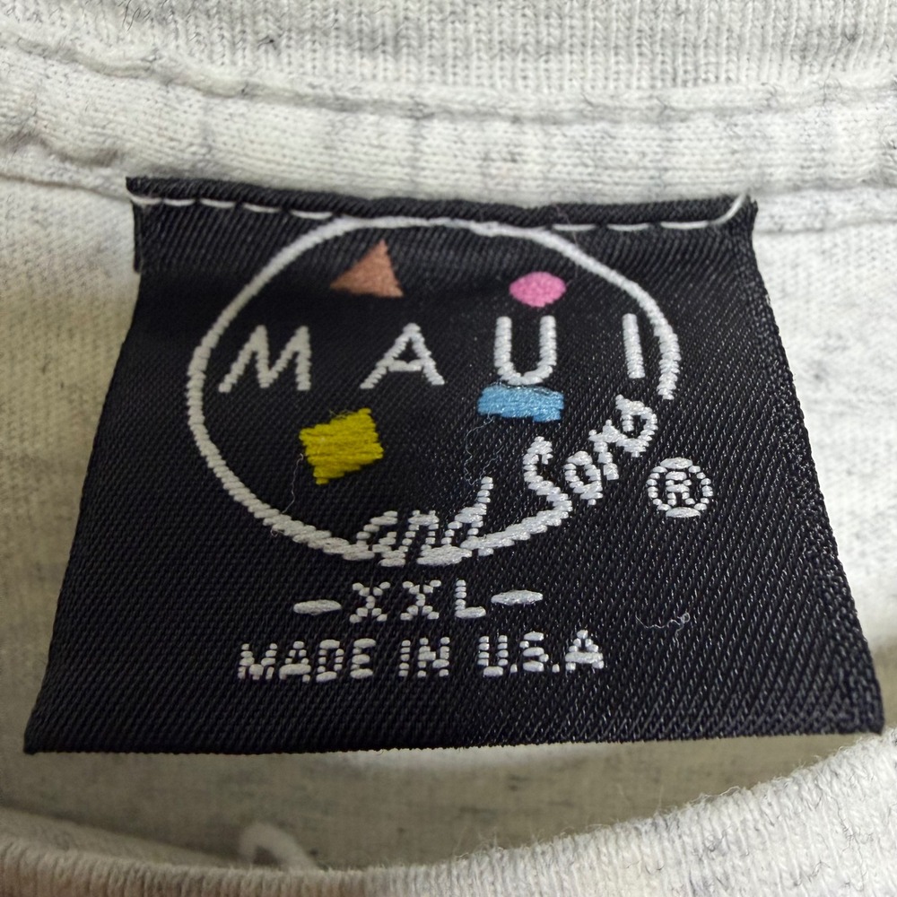 Maui and Sons T-Shirt Mens XXL Grey 1996 Vintage 90s Made in USA Surf Graphic - Picture 8 of 12